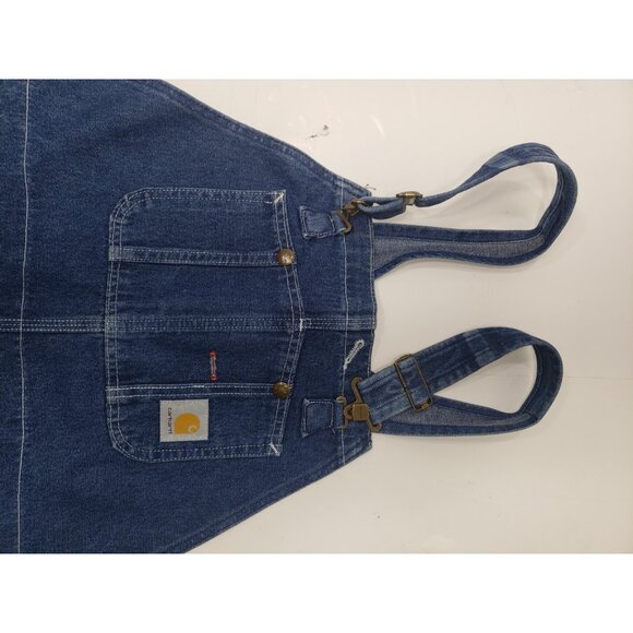 Carhartt Overalls Mens 38x32 Blue Denim 100% Cotton RN#14806 Pre Owned - Picture 7 of 13